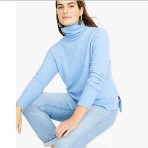 J.Crew XS Baby Light Blue Supersoft Turtleneck Sweater Wool Blend Long sleeve